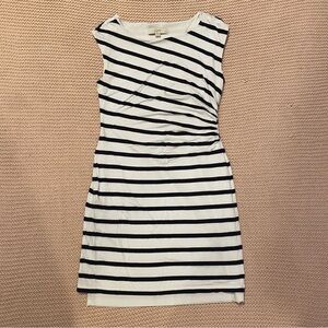 ✰ black and white striped sleeveless loft mini dress ✰